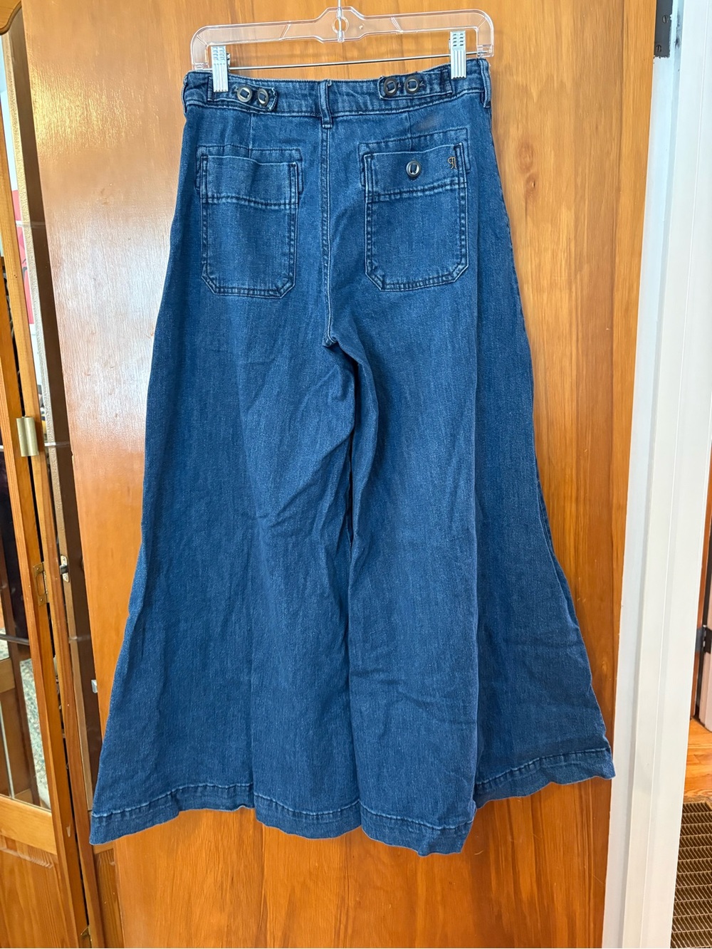 Anthropologie Pilcro Wide-Leg High-Rise Jeans in Dark Blue - Picture 3 of 6